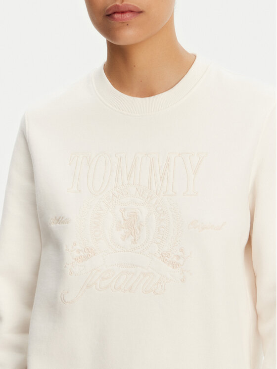 Tommy Jeans Tommy Jeans Μπλούζα Tonal Crest DW0DW20637 Λευκό Regular Fit