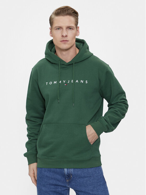 Tommy Jeans Sweatshirt Tjm Reg Linear Logo Hoodie Ext DM0DM17985 Vert Regular Fit Modivo