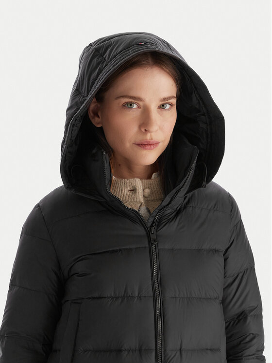 Tommy Hilfiger Tommy Hilfiger Пухено яке WW0WW43581 Черен Regular Fit