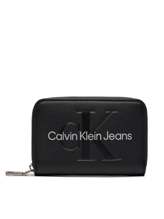 Portofel Mare de Damă Calvin Klein Jeans Sculpted Med Zip Around Mono K60K607229 Negru