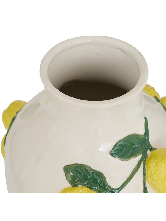 MIAhome MIAhome Wazon ceramiczny z gałązkami cytryny LEMONIA Beżowy