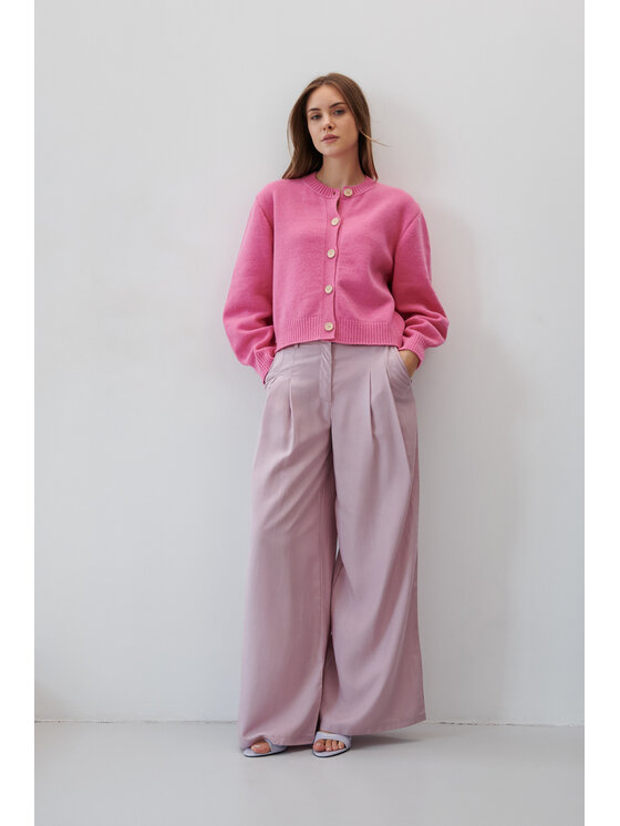 Fobya Fobya Kardigan F2059 Różowy Basic Fit