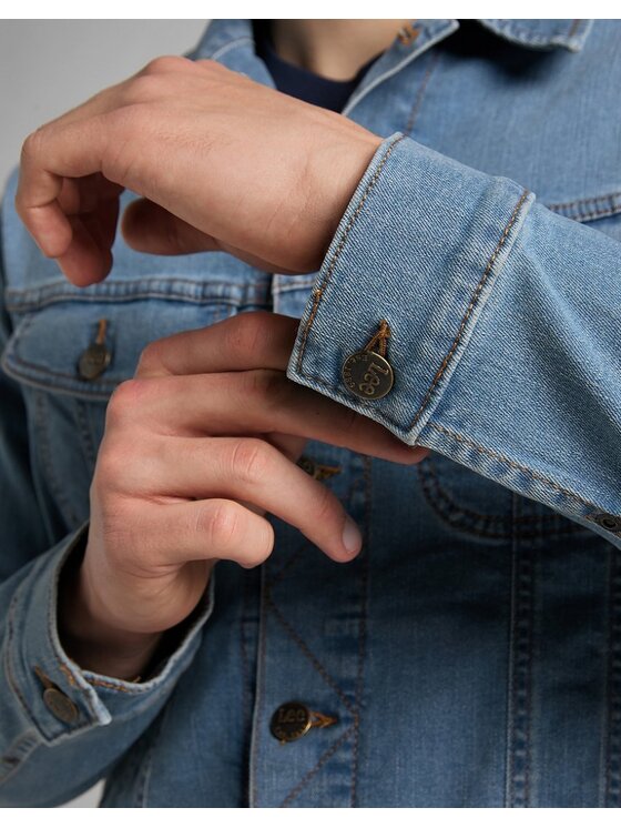 Lee Lee Kurtka jeansowa Rider Jacket Niebieski Regular Fit