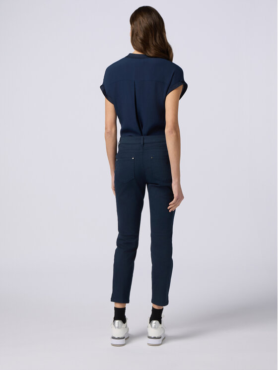 Oltre Oltre Pantaloni di tessuto P784R008237N034 Blu Skin Fit