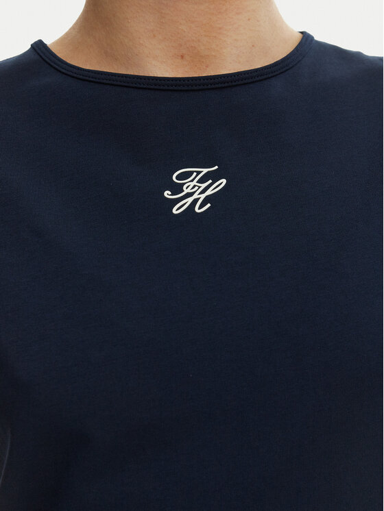Tommy Hilfiger Tommy Hilfiger Tričko WW0WW48710 Tmavomodrá Slim Fit