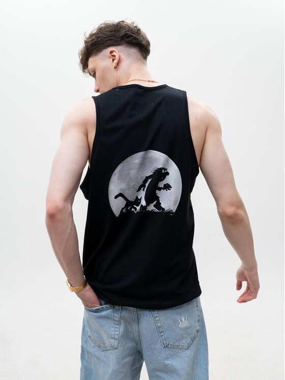 Smerfy Smerfy Tank top Koszulka bez rękawów Full Moon Gargamel księżyc pełnia M Czarny Regular Fit