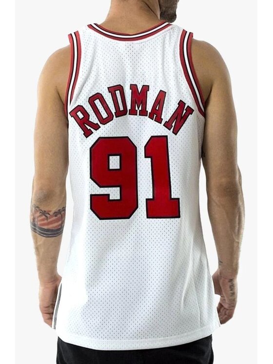 Mitchell & Ness Mitchell & Ness Smanicato NBA SWINGMAN JERSEY BULLS 97-98 DENNIS RODMAN Bianco Regular Fit