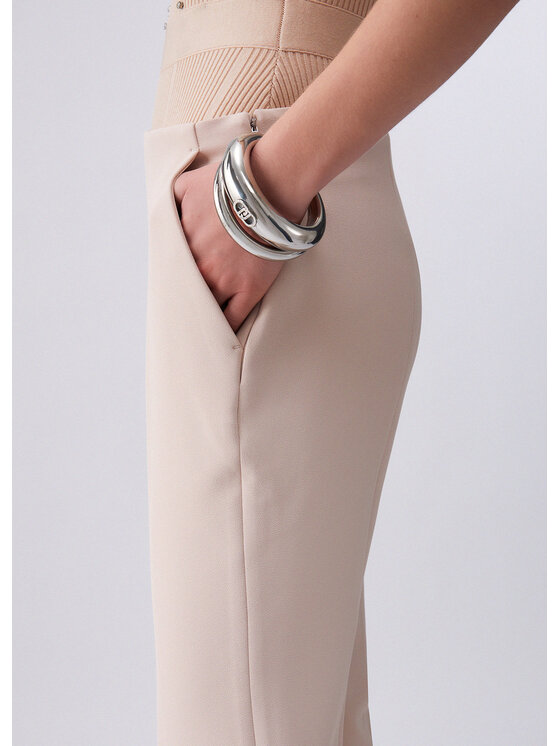 Liu Jo Liu Jo Spodnie materiałowe PA6006T2527X0753 Kremowy Slim Fit