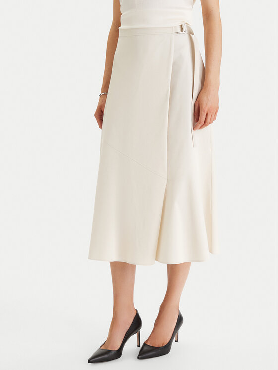 BOSS Spódnica trapezowa Vuleran 1 50557420 Écru Regular Fit