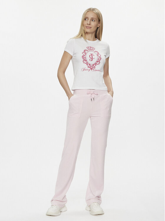 Juicy Couture Juicy Couture Tričko Heritage Crest Tee JCWCT24337 Biela Slim Fit