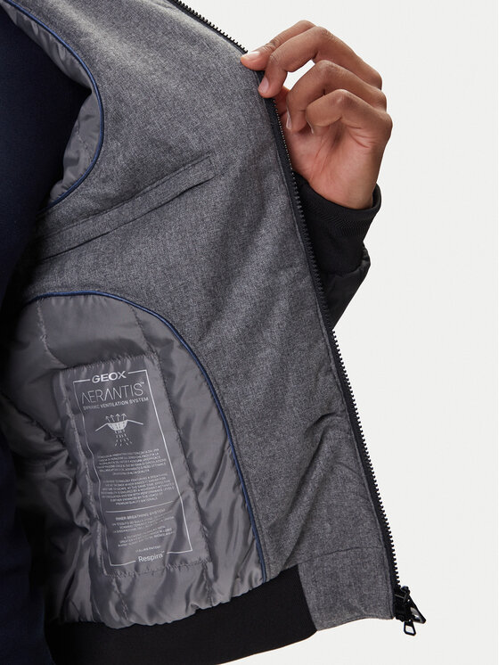 Geox Geox Kurtka bomber Vincit M5620C T3127 F9000 Czarny Regular Fit
