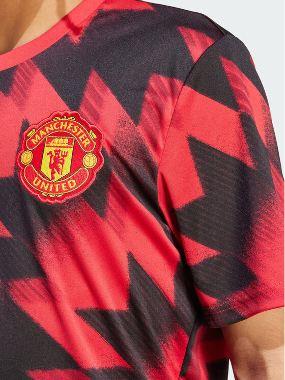adidas adidas Koszulka techniczna Manchester United 25/26 Pre-Match Jersey Czerwony Slim Fit