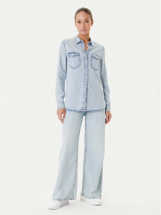 Guess Guess дънкова риза W5YH33 D4N61 Син Regular Fit