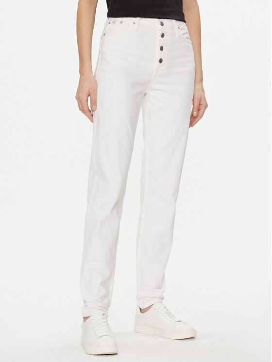 Calvin Klein Jeans Džínsy J20J222765 Biela Mom Fit