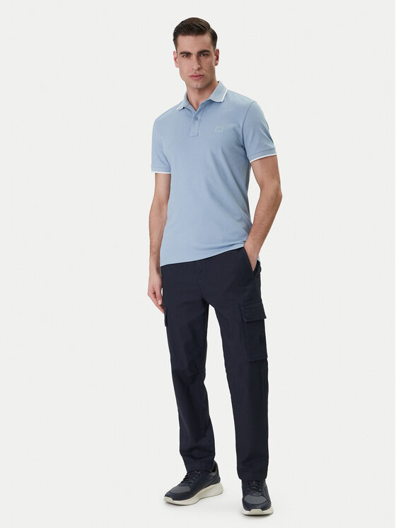 BOSS BOSS Polokošile Passertip 50507699 Světle modrá Slim Fit