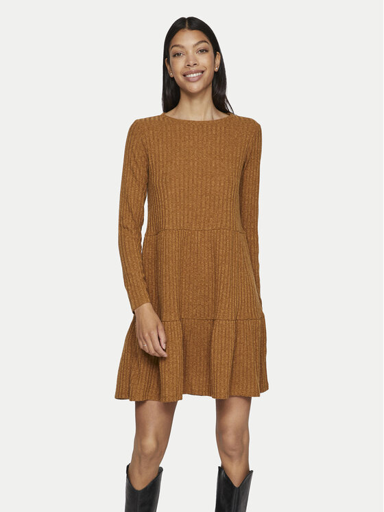 Vila Vila Vestito di maglia Elita 14103271 Marrone Regular Fit