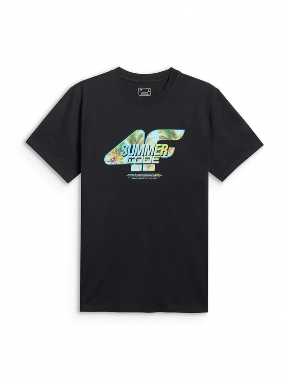 4F 4F T-Shirt SUMMER CODE Czarny Regular Fit
