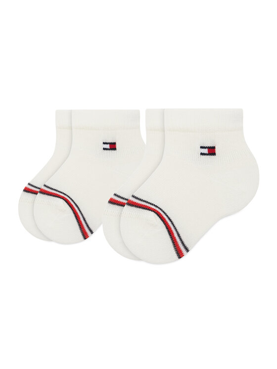 Tommy Hilfiger Set 2 Parov Otroških Visokih Nogavic 701220516 Bela