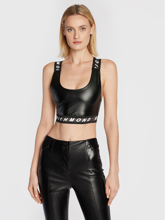 John Richmond John Richmond Топ Fitness UWA22053TO Чорний Regular Fit