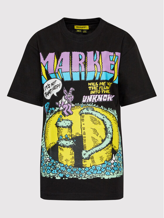 Market Market T-shirt Unisex SMILEY Into The Unknown 399001083 Nero Relaxed Fit
