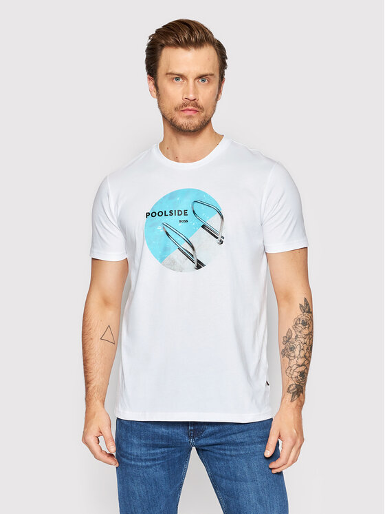 BOSS Boss Тишърт Thinking 5 50472653 Бял Regular Fit