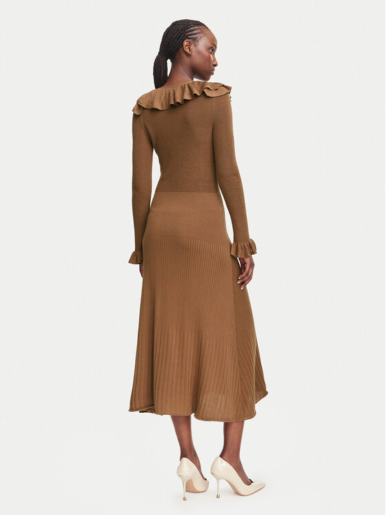Marella Marella Sukienka dzianinowa Slatino 2623326034 Brązowy Regular Fit