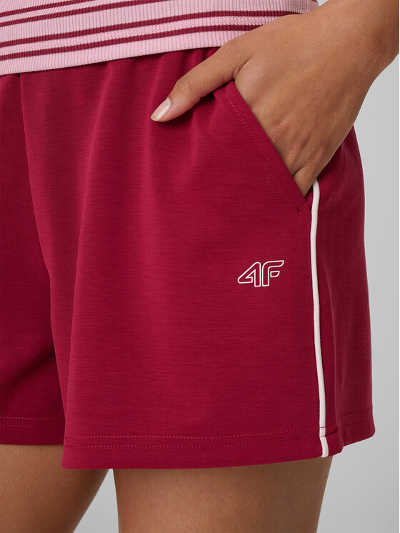 4F 4F Szorty sportowe COURT SOCIETY Bordowy Regular Fit