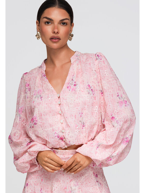 Ombre Ombre Koszula OW-SH-E0058 Różowy Loose Fit