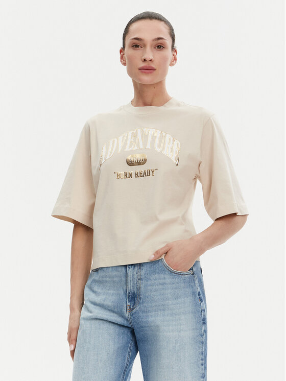 PINKO PINKO T-Shirt Niamey 104604 A2CS Béžová Regular Fit