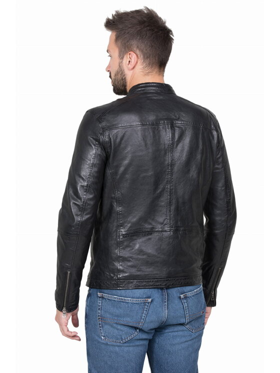 David Ryan David Ryan Kurtka skórzana BOSTON Czarny Regular Fit