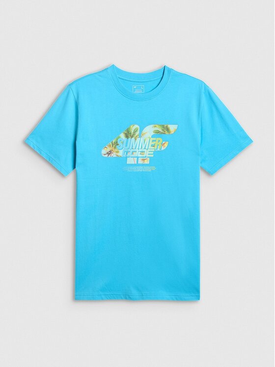 4F 4F T-Shirt 4FRSS26TTSHM4305-33S Niebieski Regular Fit