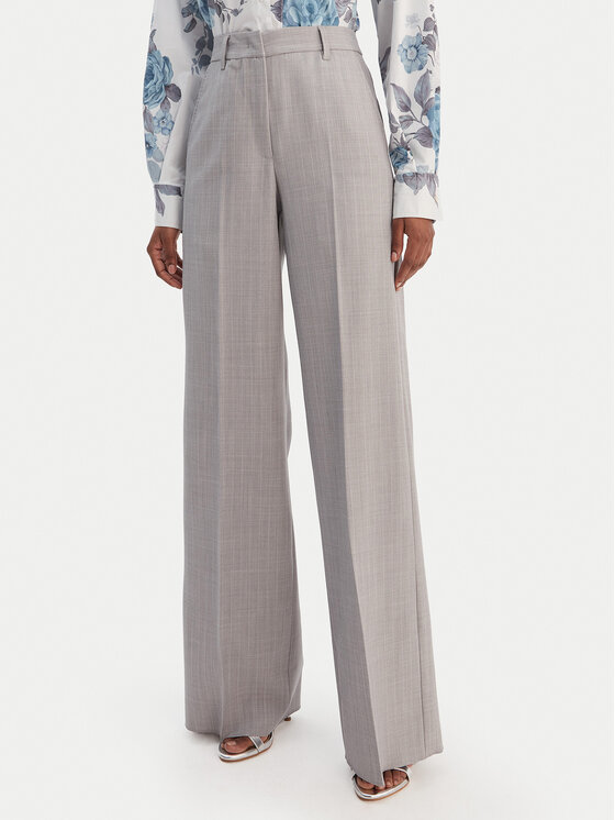 Marella Pantaloni din material Giunchi 2613131101 Gri Straight Fit