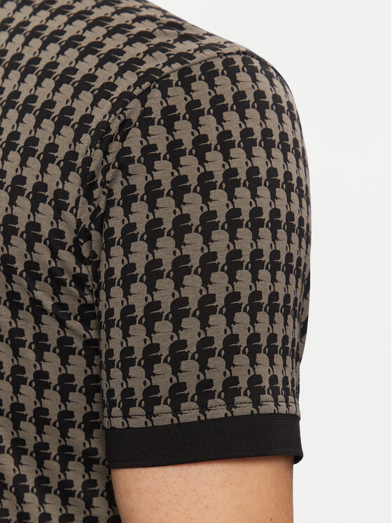 KARL LAGERFELD KARL LAGERFELD Тениска с яка и копчета 745084 551202 Черен Regular Fit