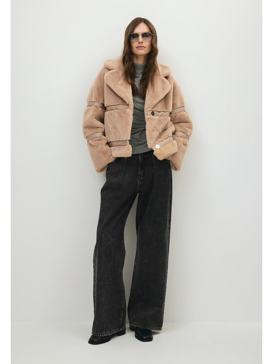 BIZUU BIZUU Zimní bunda GREGORIA FUR RELAXED FIT Hnědá Standard Fit
