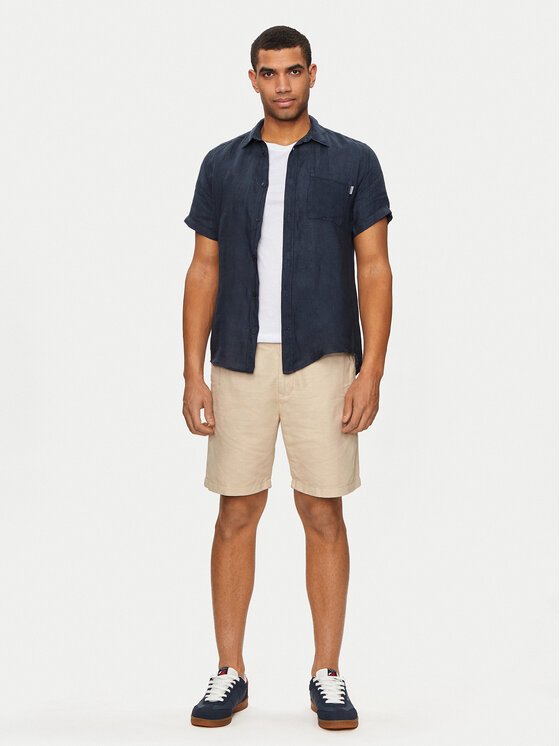 Pepe Jeans Pepe Jeans Auduma šorti Relaxed Linen Smart Shorts PM801093 Bēšs Regular Fit
