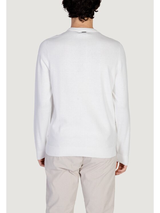 Antony Morato Antony Morato Πουλόβερ COTTON WOOL BLEND YARN WITH JACQUARD 3D Λευκό To Fit