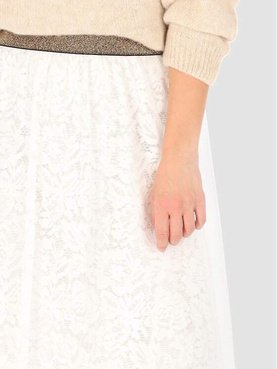 Perso Perso Spódnica midi JPE230069F Biały Regular Fit