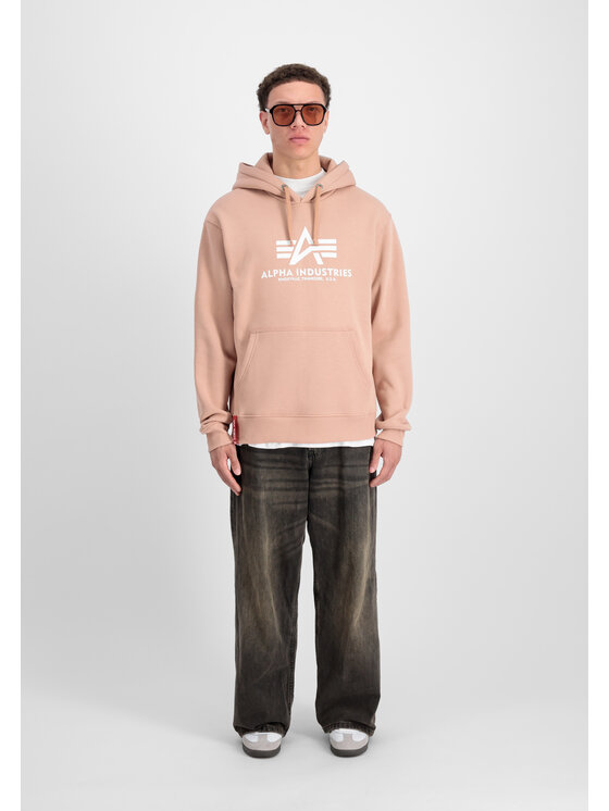 Alpha Industries Alpha Industries Bluza Basic Big Logo Hoodie Koralowy Regular Fit