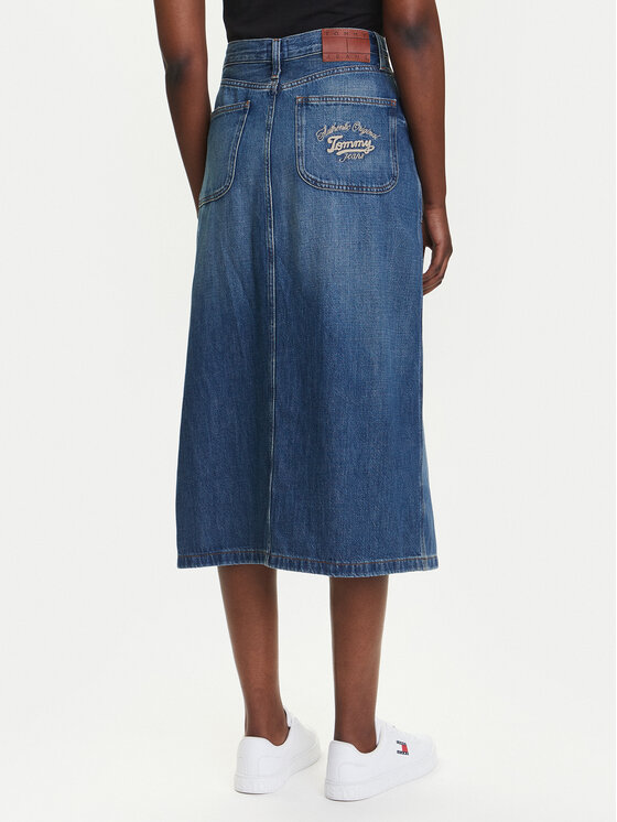 Tommy Jeans Tommy Jeans Džínová sukně Claire DW0DW21070 Tmavomodrá Regular Fit