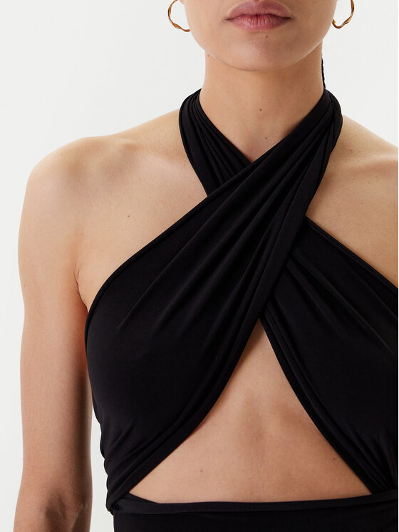 NORMA KAMALI NORMA KAMALI Φόρεμα βραδινό KK1253PLO61001 Μαύρο Slim Fit
