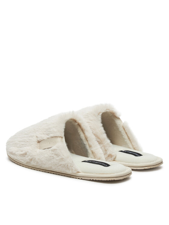 Calvin Klein Jeans Calvin Klein Jeans Kapcie Hotel Slipper Fur After Glow YW0YW01593 Écru
