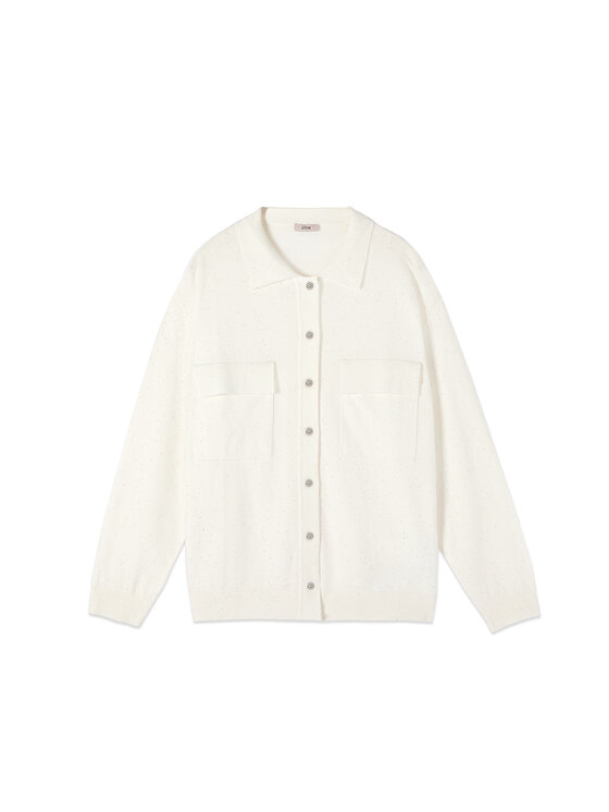 Oltre Oltre Sweter M522J005294N011 Biały Regular Fit