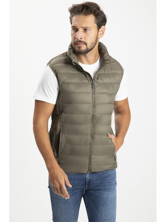 Cross Jeans Cross Jeans Kamizelka 40238-002 Khaki Regular Fit