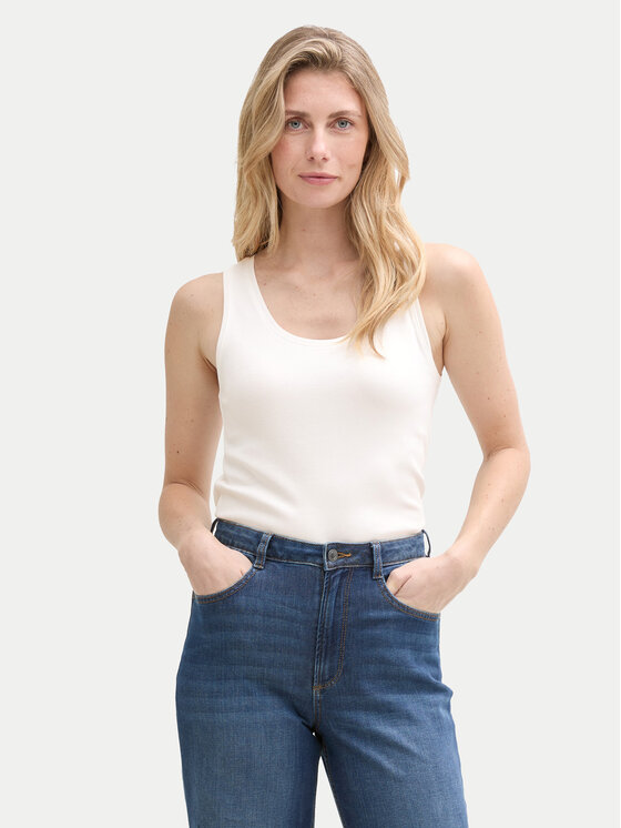Tom Tailor Top 1045540 Bianco Regular Fit, taglia : XL