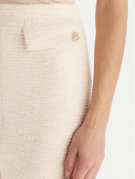 Babylon Babylon Fustă midi S00601 Écru Regular Fit