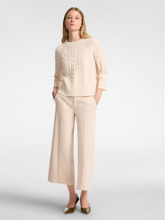 Elena Mirò Elena Mirò Pantaloni di tessuto P153P000344N002 Écru Cropp Fit
