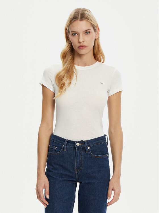 Tommy Jeans Tommy Jeans T-Shirt DW0DW20459 Biały Slim Fit