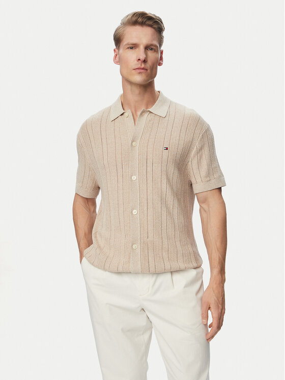 Tommy Hilfiger Tommy Hilfiger Krekls Pointelle MW0MW43249 Bēšs Regular Fit