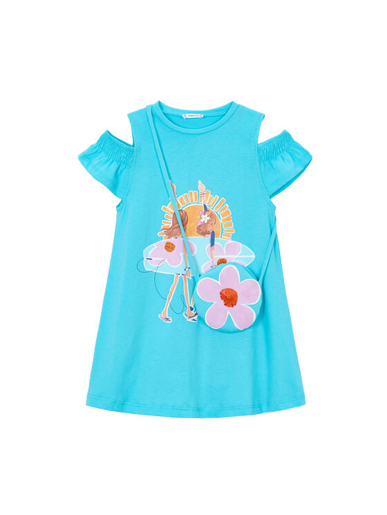 Mayoral Sukienka letnia 3941 Niebieski Regular Fit