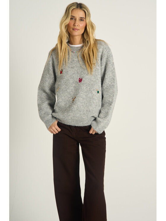 NAOKO NAOKO Sweter Cozy Tails Szary Regular Fit